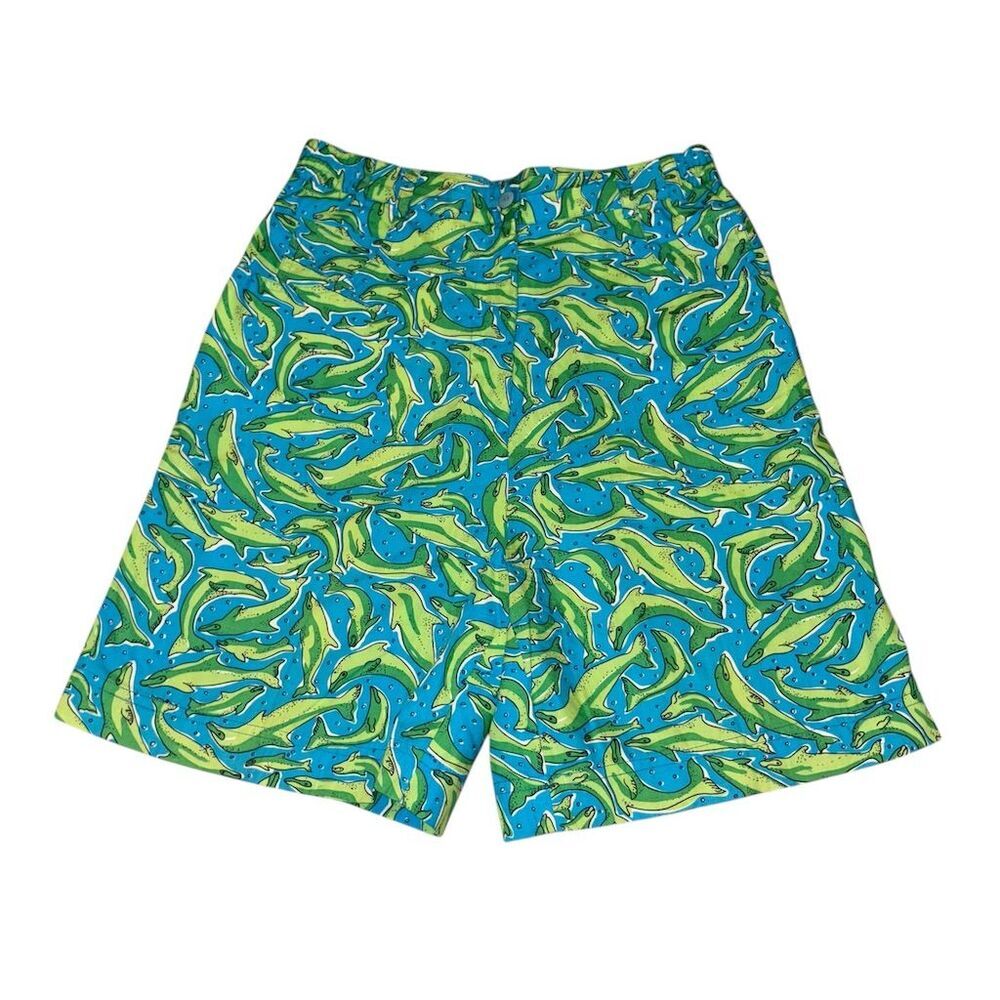 Lilly Pulitzer Vintage White Label Dolphin Print Bermuda Shorts 10 - Picture 2 of 9